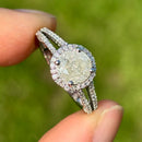 14K白金钻石群镶戒指 (1.83克拉)