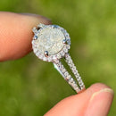 14K白金钻石群镶戒指 (1.83克拉)