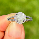 14K白金钻石群镶戒指 (1.83克拉)