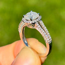 14K白金钻石群镶戒指 (1.83克拉)