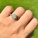 14K白金钻石群镶戒指 (1.83克拉)