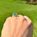 大斜方石和钻石18K黄金饰戒