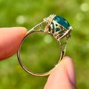 大斜方石和钻石18K黄金饰戒