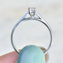 チザムハンター 0.25カラット エメラルドカット ダイヤモンド ソリティア エンゲージリング 18カラット ホワイトゴールド オリジナルボックス付き