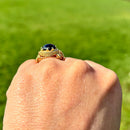 Vintage 1970s 9ct Yellow Gold Garnet Dress Ring