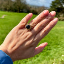 Vintage 1970s 9ct Yellow Gold Garnet Dress Ring