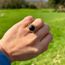 Vintage 1970s 9ct Yellow Gold Garnet Dress Ring