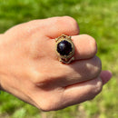 Vintage 1970s 9ct Yellow Gold Garnet Dress Ring