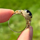 Vintage 1970s 9ct Yellow Gold Garnet Dress Ring