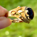 Vintage 1970s 9ct Yellow Gold Garnet Dress Ring