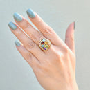 Vintage 2000s Multi-gems 9ct Yellow Gold Dress Ring
