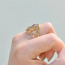Vintage 2000s Multi-gems 9ct Yellow Gold Dress Ring