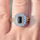 Vintage Sapphire and Diamond 9ct Yellow Gold Cluster Ring (1.07cts)