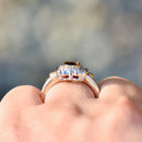 Vintage Sapphire and Diamond 9ct Yellow Gold Cluster Ring (1.07cts)