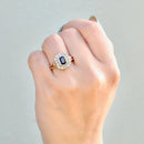 Vintage Sapphire and Diamond 9ct Yellow Gold Cluster Ring (1.07cts)