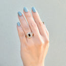 Vintage Sapphire and Diamond 9ct Yellow Gold Cluster Ring (1.07cts)