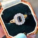 Vintage Sapphire and Diamond 9ct Yellow Gold Cluster Ring (1.07cts)