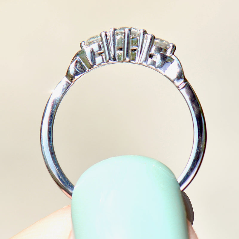 H.Samuel (Discontinued) 9ct White Gold Diamond Three Stone Infinity Twist Design Ring (0.25ct)