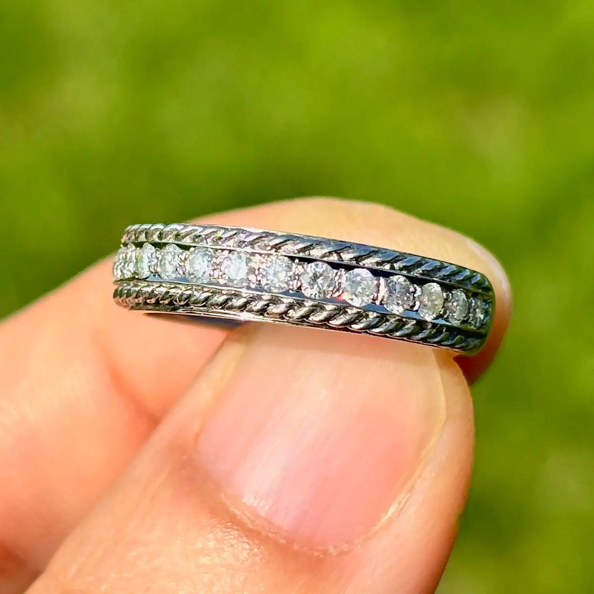 ハーフエタニティリング ダイヤ ハーフエタニティダイヤモンド 9Kホワイトゴールドリング（0.33ct）