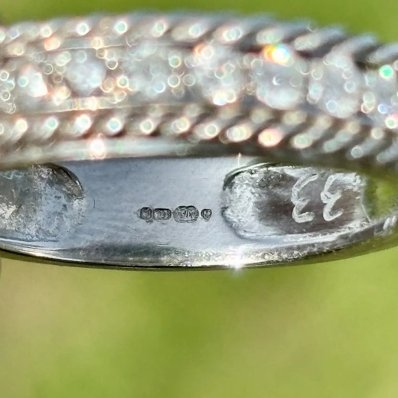 ハーフエタニティダイヤモンド 9Kホワイトゴールドリング（0.33ct）