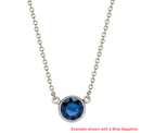 Floating Design Gemstone Birthstone 18ct White Gold Necklace (Custom Made)