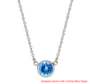 Floating Design Gemstone Birthstone 18ct White Gold Necklace (Custom Made)