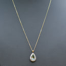 Praseolite Quartz & Diamond Large Halo Pendant & Necklace Set