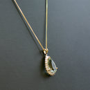 Praseolite Quartz & Diamond Large Halo Pendant & Necklace Set