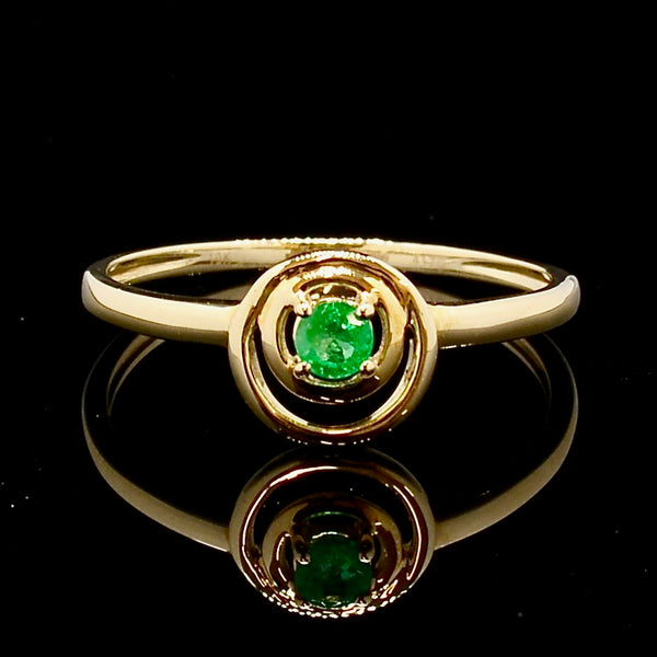 Emerald 9CT Yellow Gold Target Ring Promise Ring