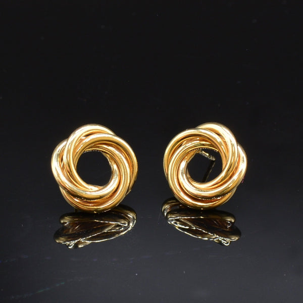 Vintage 9CT Yellow Gold Large Eternity Spiral Earrings
