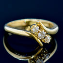 Antique Edwardian 1910 18CT Yellow Gold Trilogy Diamond Ring