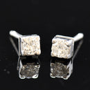 Vintage 18CT White Gold Solitaire Diamond Stud Earrings