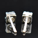 Vintage 18CT White Gold Solitaire Diamond Stud Earrings