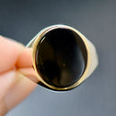 Vintage 9CT Yellow Gold Black Onyx Signet Ring
