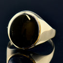 Vintage 9CT Yellow Gold Black Onyx Signet Ring