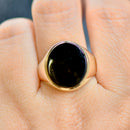 Vintage 9CT Yellow Gold Black Onyx Signet Ring