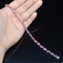 9CT White Gold Pink Topaz Tennis Bracelet