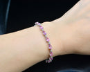 9CT White Gold Pink Topaz Tennis Bracelet