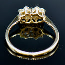 Vintage 1980s Dual-Flower 9CT Gold Ruby Engagement Ring