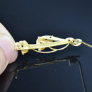 Antique 1918 9CT Yellow Gold Floral & Leave Motif Brooch