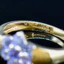 Tanzanite 9CT Yellow Gold Flower Floral Cluster Ring