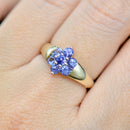 Tanzanite 9CT Yellow Gold Flower Floral Cluster Ring