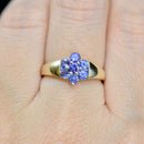 Tanzanite 9CT Yellow Gold Flower Floral Cluster Ring