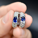 Blue Sapphire & Diamond Clip-on Earrings (1.73cts)