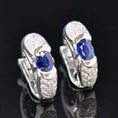 Blue Sapphire & Diamond Clip-on Earrings (1.73cts)