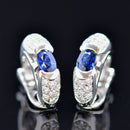 Blue Sapphire & Diamond Clip-on Earrings (1.73cts)