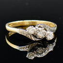Vintage Diamond 18ct Yellow Gold Trilogy Engagement Ring (0.36ct)