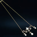 Vintage 9CT Yellow Gold Opal and Diamond Festoon Necklace