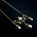 Vintage 9CT Yellow Gold Opal and Diamond Festoon Necklace