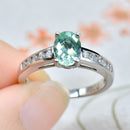 Paraiba Tourmaline & Diamond 18CT White Gold Engagement Ring